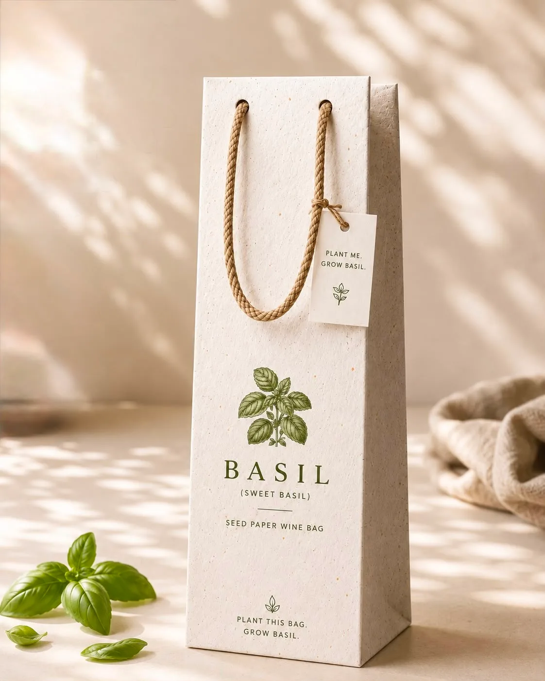 Seed paper bottle bag - Basil/Marigold/Tomato