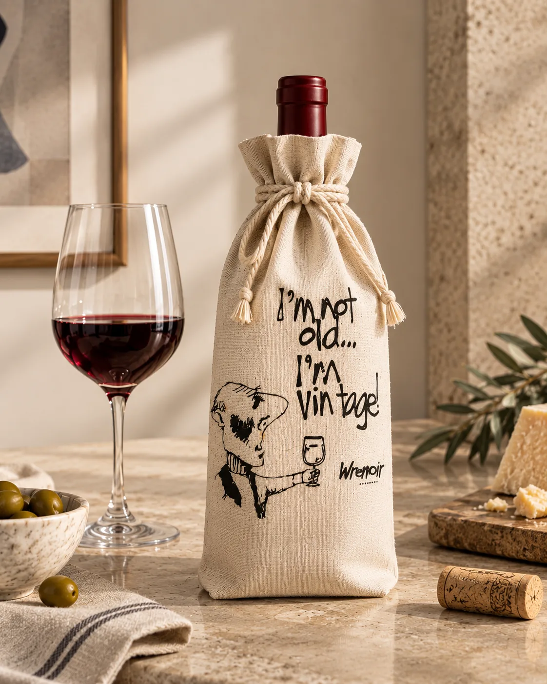 Canvas printed bottle bag