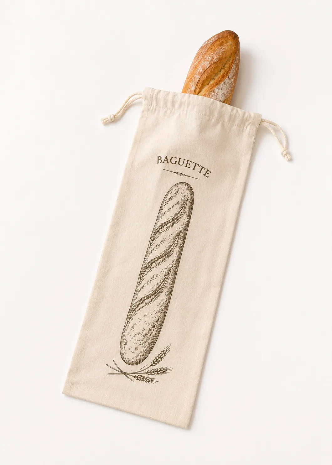 Organic cotton baguette bag