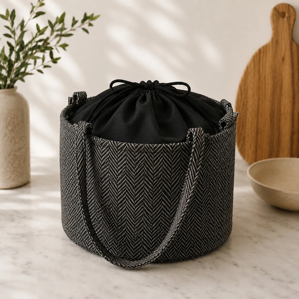 Jute picnic bag - Black