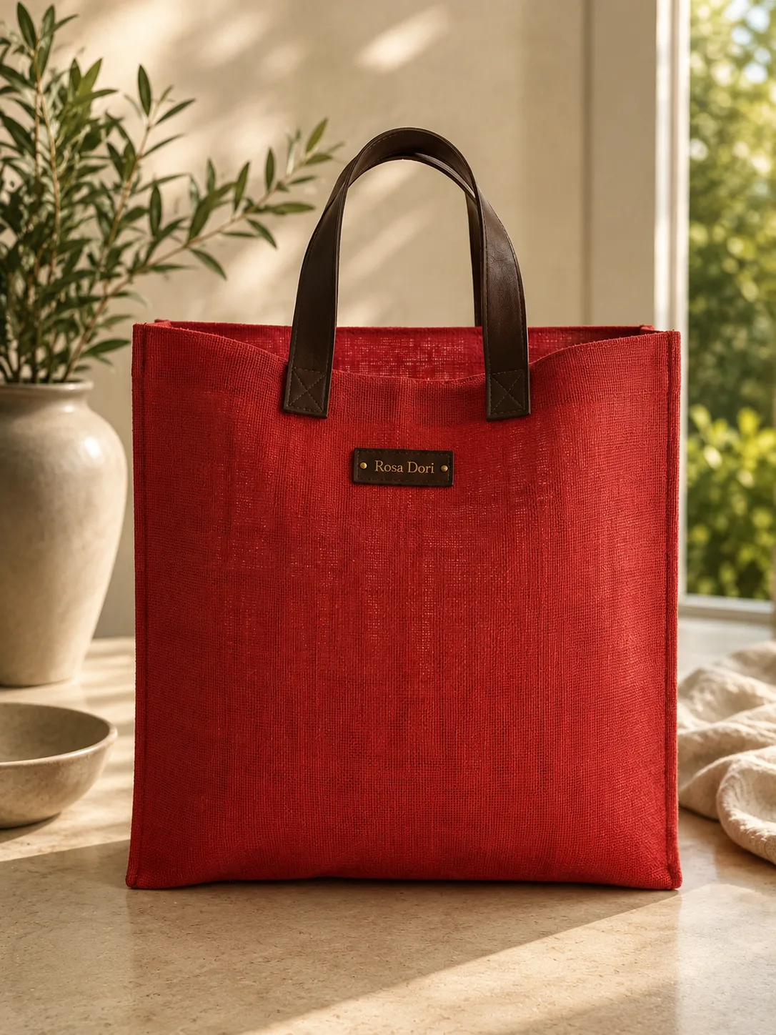 Jute shopper - Red