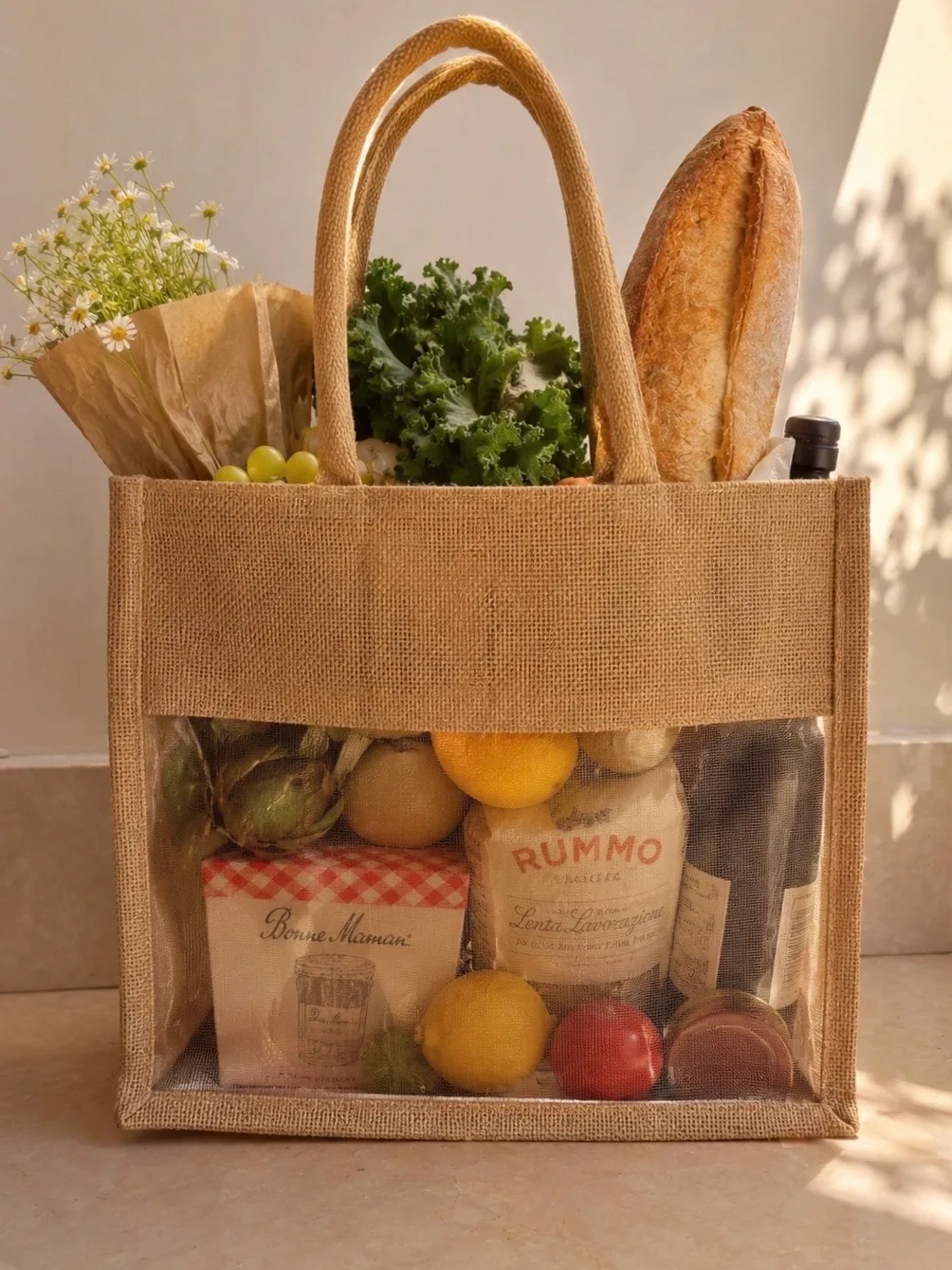 Victoria gift bag - Red/Green/Natural/Black