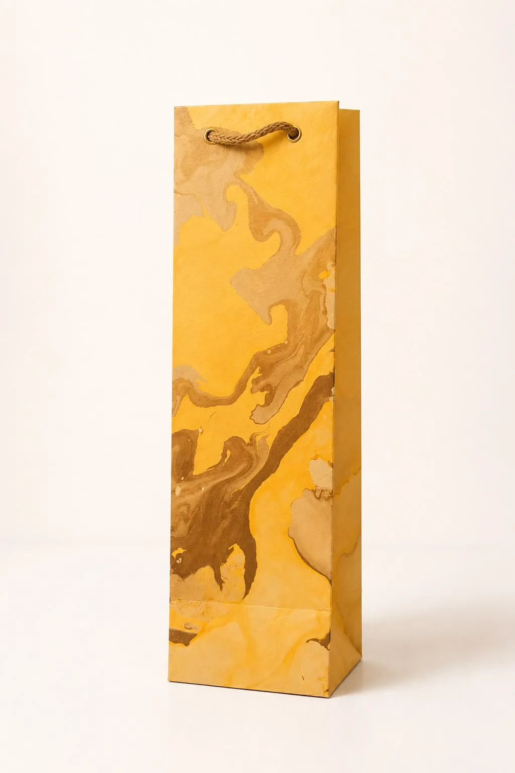 Handmade paper single bottle bag - Marble