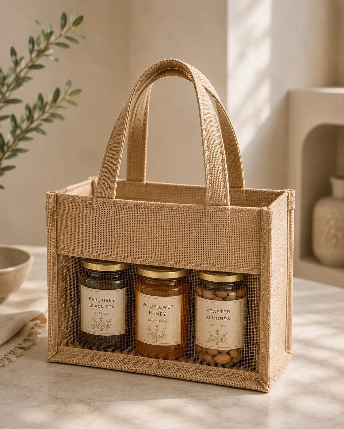 Jute Jar Bag Triple